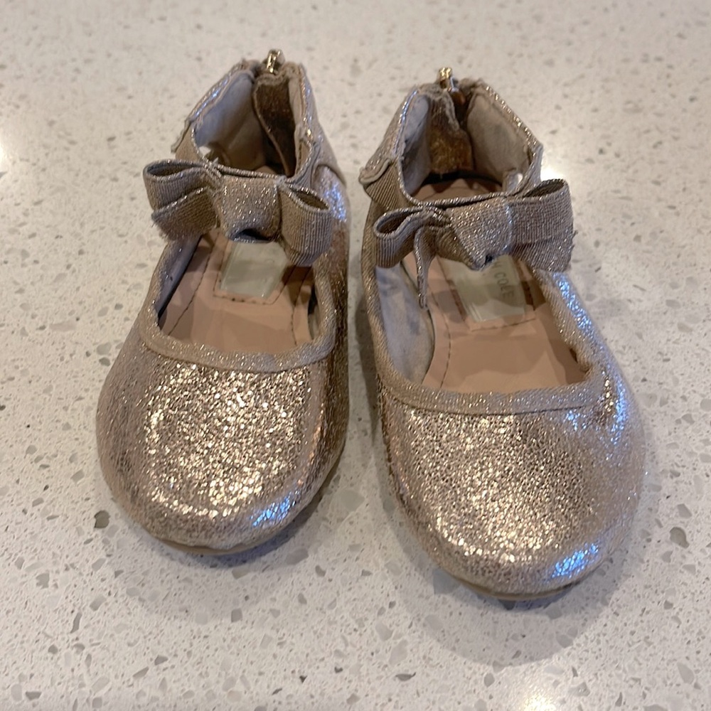 Girl rose gold ballet flats -size 6